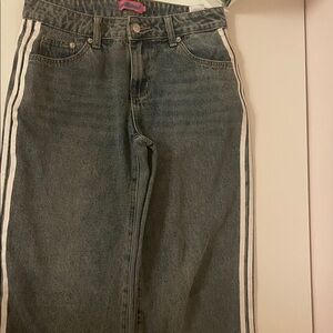 Edikted Blue Jeans with White Accents